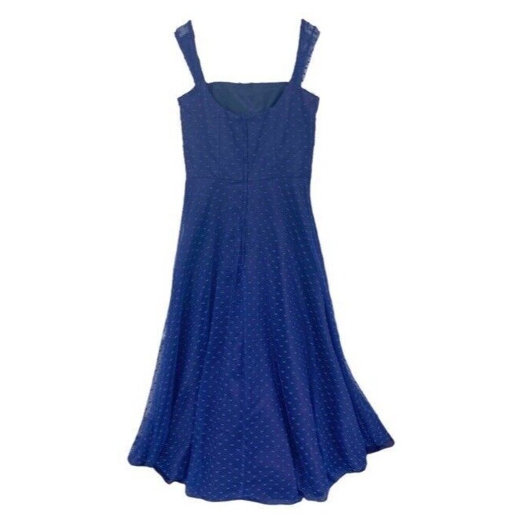 Jessica McClintock Bridal Vintage Retro Tulle Polka Dot Fit & Flare Dress 50s 8 - Picture 2 of 11